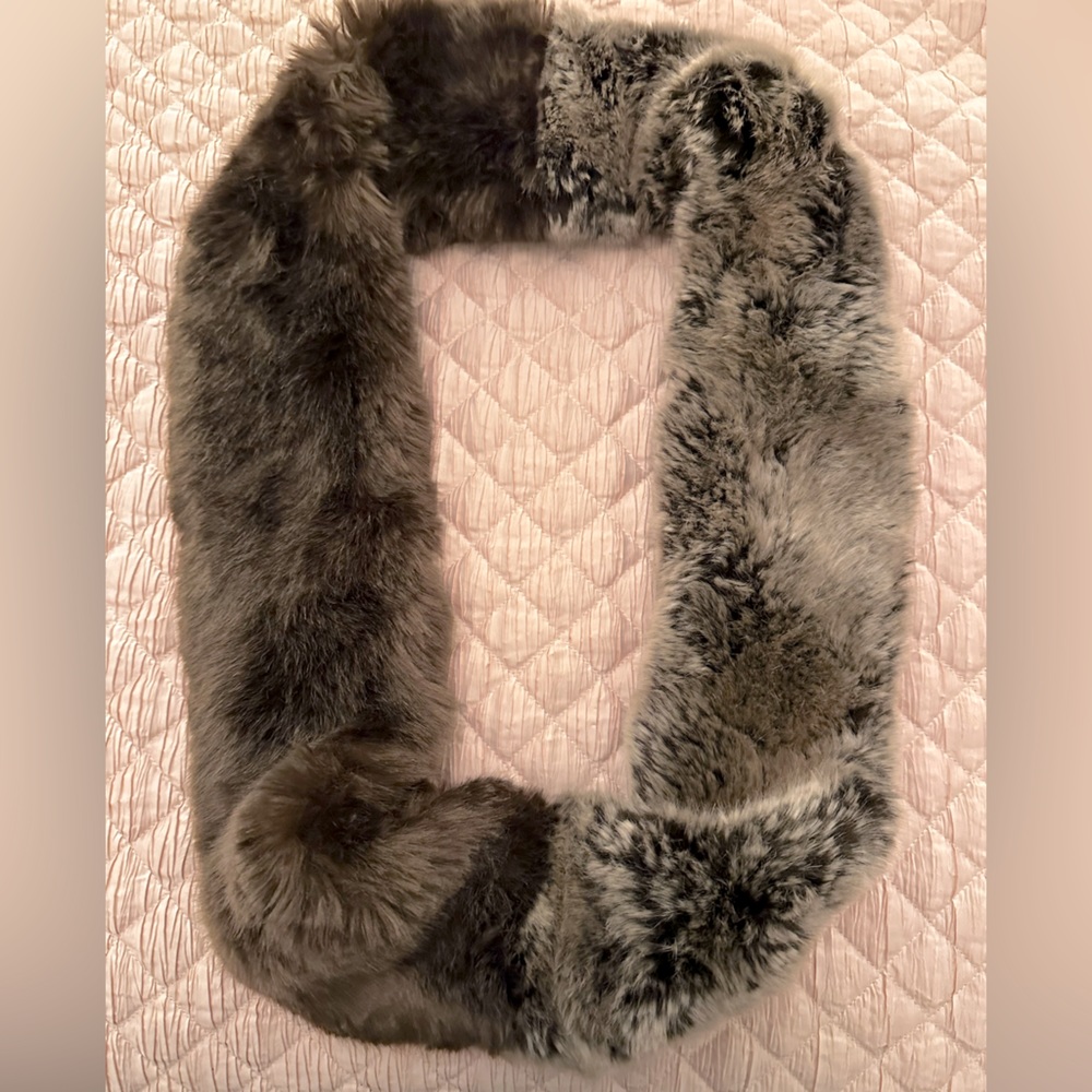 Spectacular Faux Renzi by Dena Faux Fur Eternity Scarf In Ombré Brown. O/S